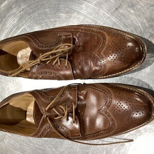 Men’s Brown Leather Wingtip Oxford Dress Shoes – Classic Brogue Style